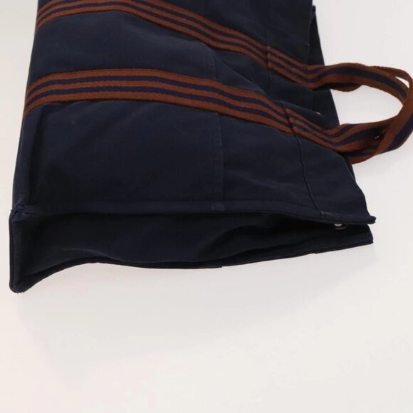 HERMES Fourre Tout MM Hand Bag Canvas 2Set Gray Navy Auth ti3040 - Picture 10 of 16